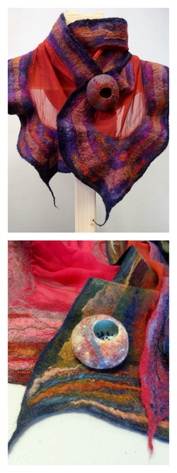 Fine merino and silk scarves by Heather Potten 