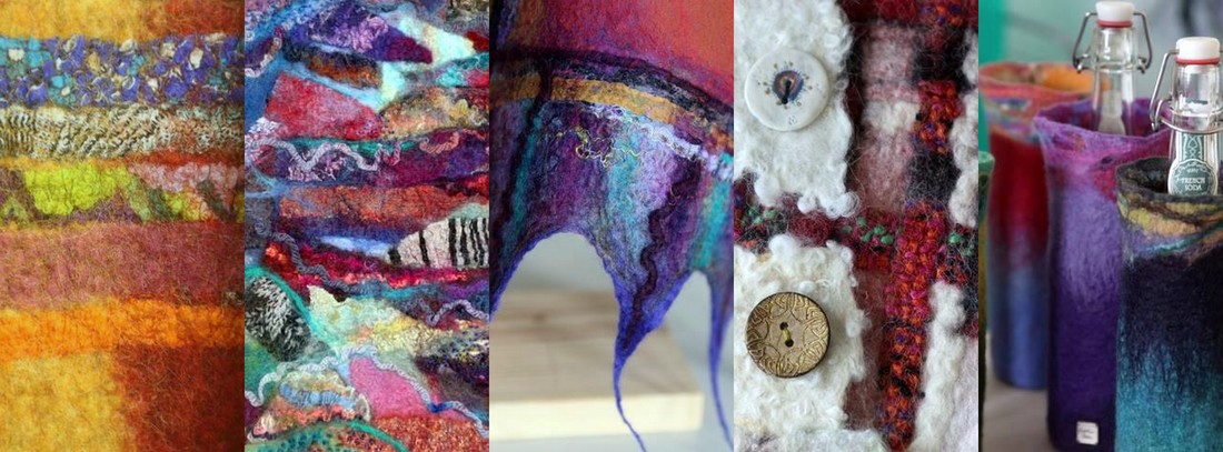 Merino, Bergschaf, Alpaca and Silk textures | Felt by Heather Potten
